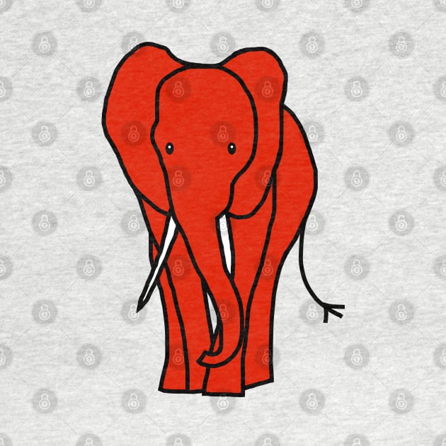 Red Elephant Minimal Line Drawing by ellenhenryart